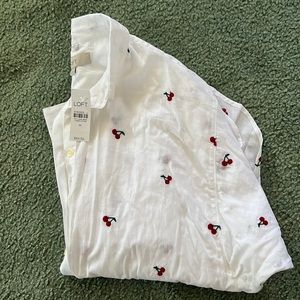 Button Down Top with Cherries